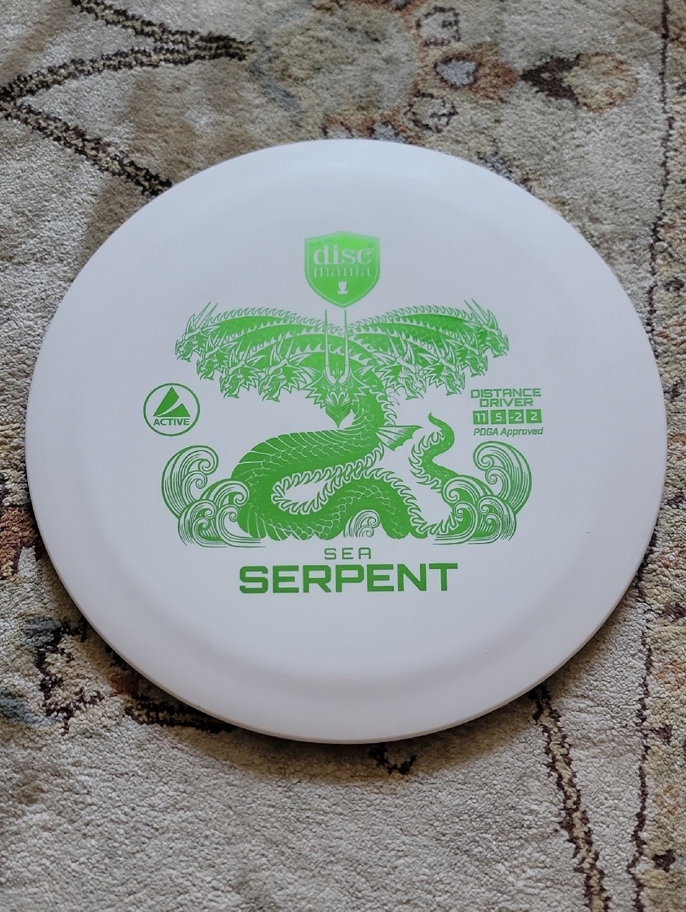 NEW Discmania Sea Serpent Distance Driver White w/ Green Foil 175 Ultra Rare LE